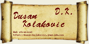 Dušan Kolaković vizit kartica